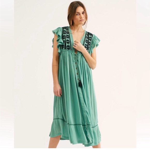 NWT Free People Bali Will Wait For You Midi Dress - Picture 2 of 16